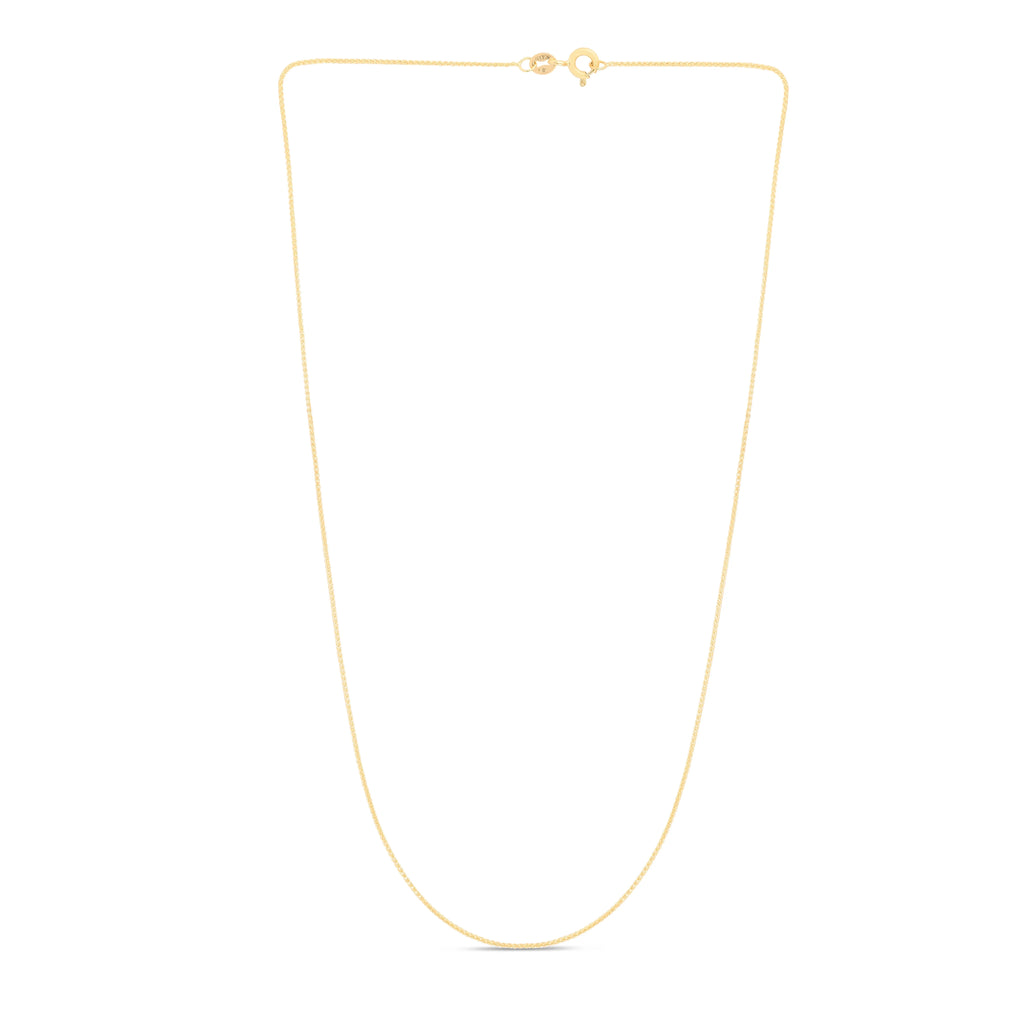 14K Yellow Gold 18in 0.6mm Diamond-Cut Wheat Chain Y628