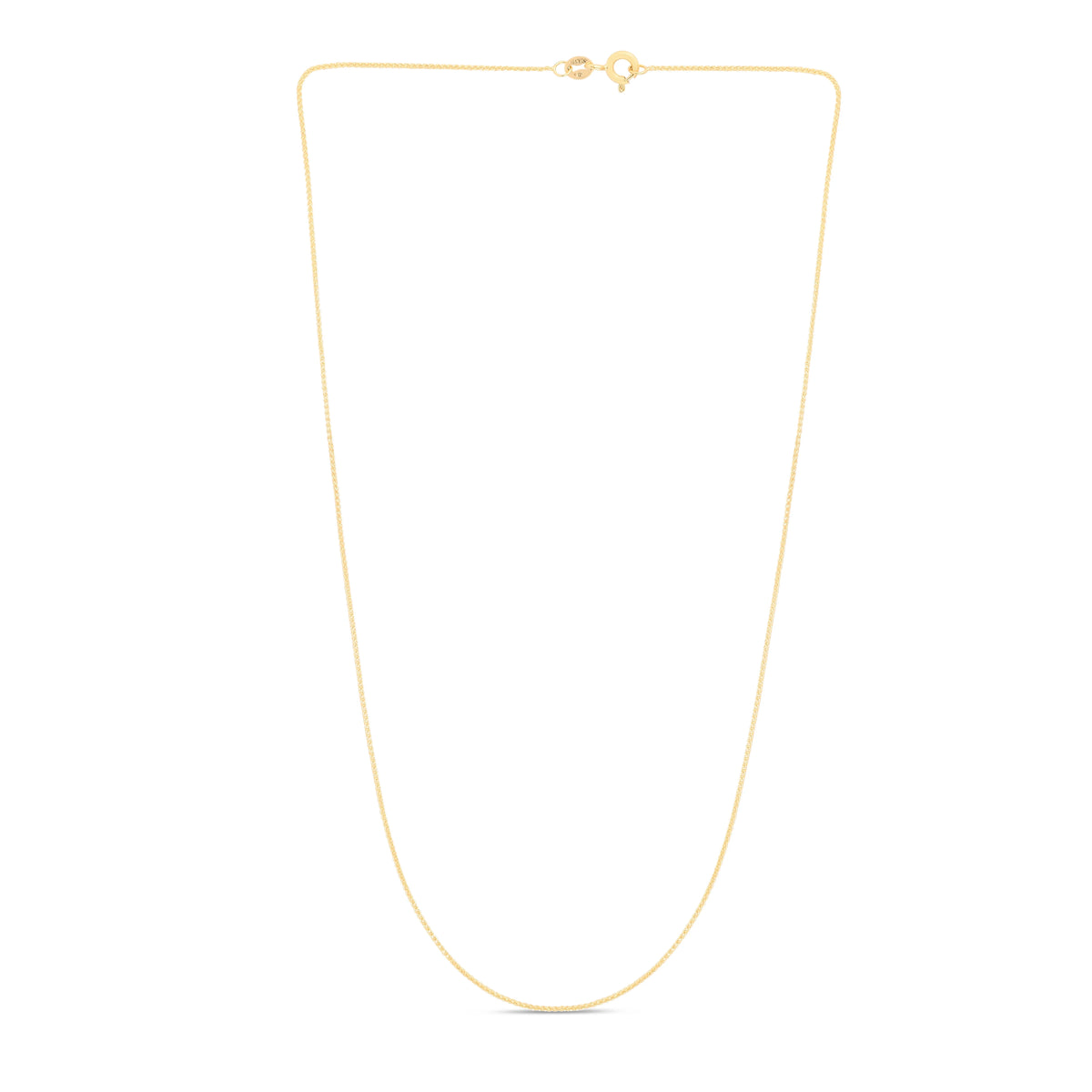 14K Yellow Gold 18in 0.6mm Diamond-Cut Wheat Chain Y628