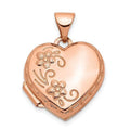 14K Rose Gold 15 mm Reversible Heart Locket Pendant C478932