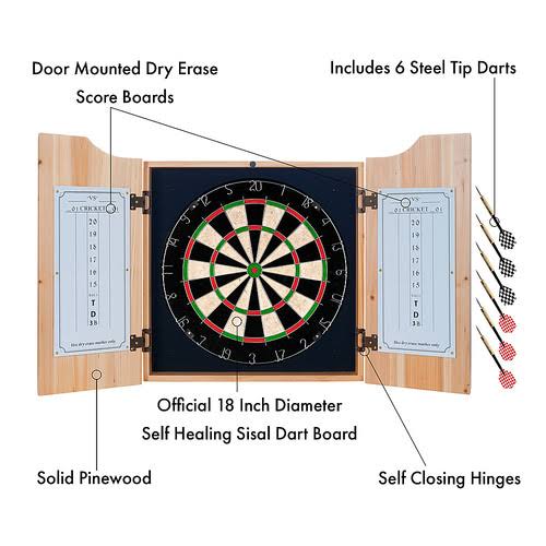 Dart Cabinet Set with Darts and Board R464482