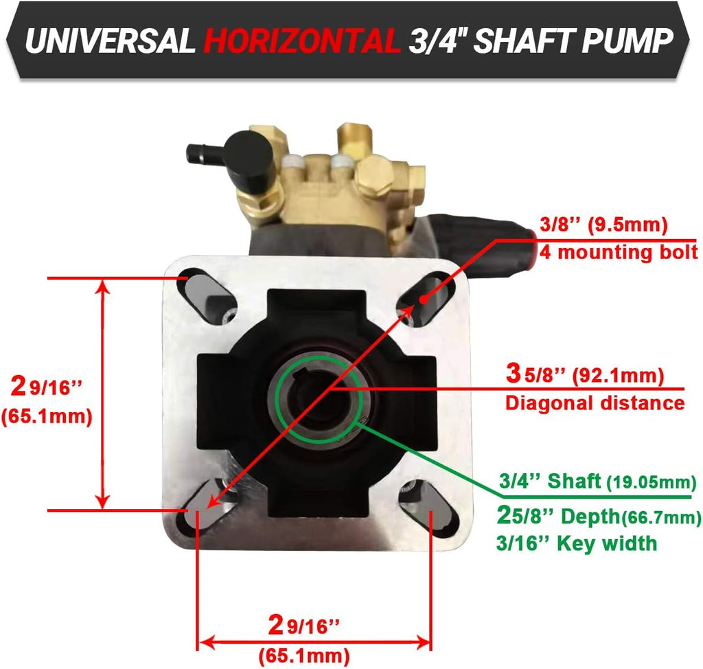Triplex Pressure Washer Pump 2500 ~ 3300 PSI @ 3.0 GPM P8255