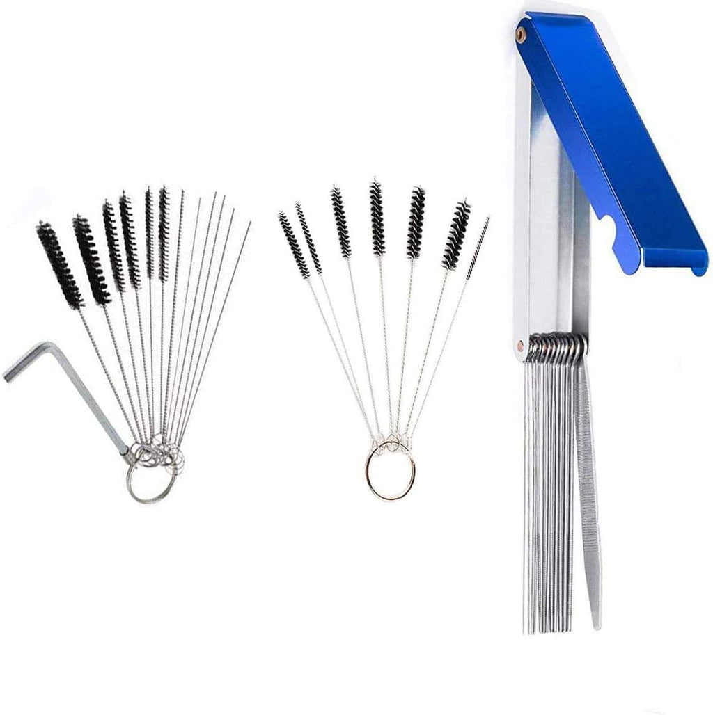13 Wires Carburetor Jet Cleaning Tool Kit with 10 Cleaning Needles 5 Brushes F4069