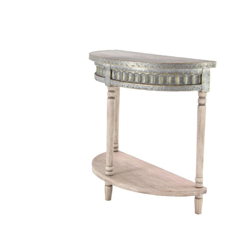 Beige Farmhouse Metal Console Table A15278