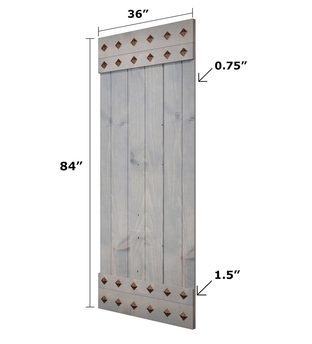 French Gray Finished Knotty Pine Wood Sliding Barn Door Slab Y45177