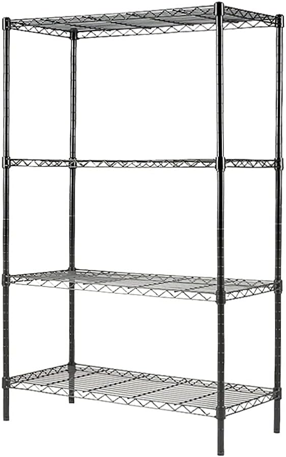 4-Shelf NSF Certified Steel Wire Shelving Unit, Black, Pack of 2 S6031