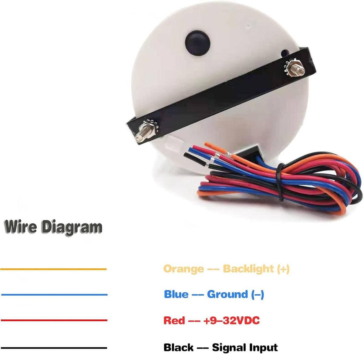 85mm 8000 RPM Tachometer Gauge With Hour Meter RED Backlight Waterproof Pack of 2 O948565