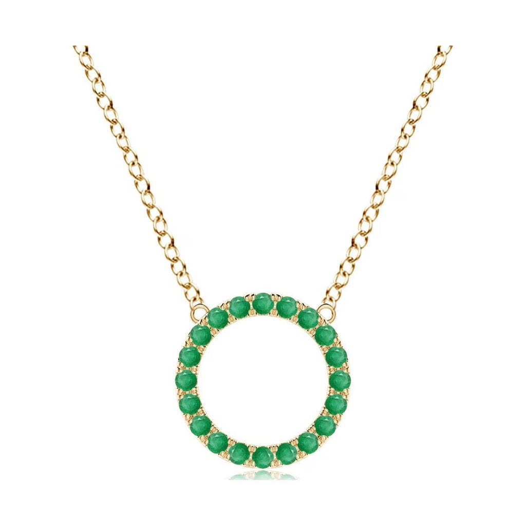 Emerald Pendant Necklace in 14K Yellow Gold J9980