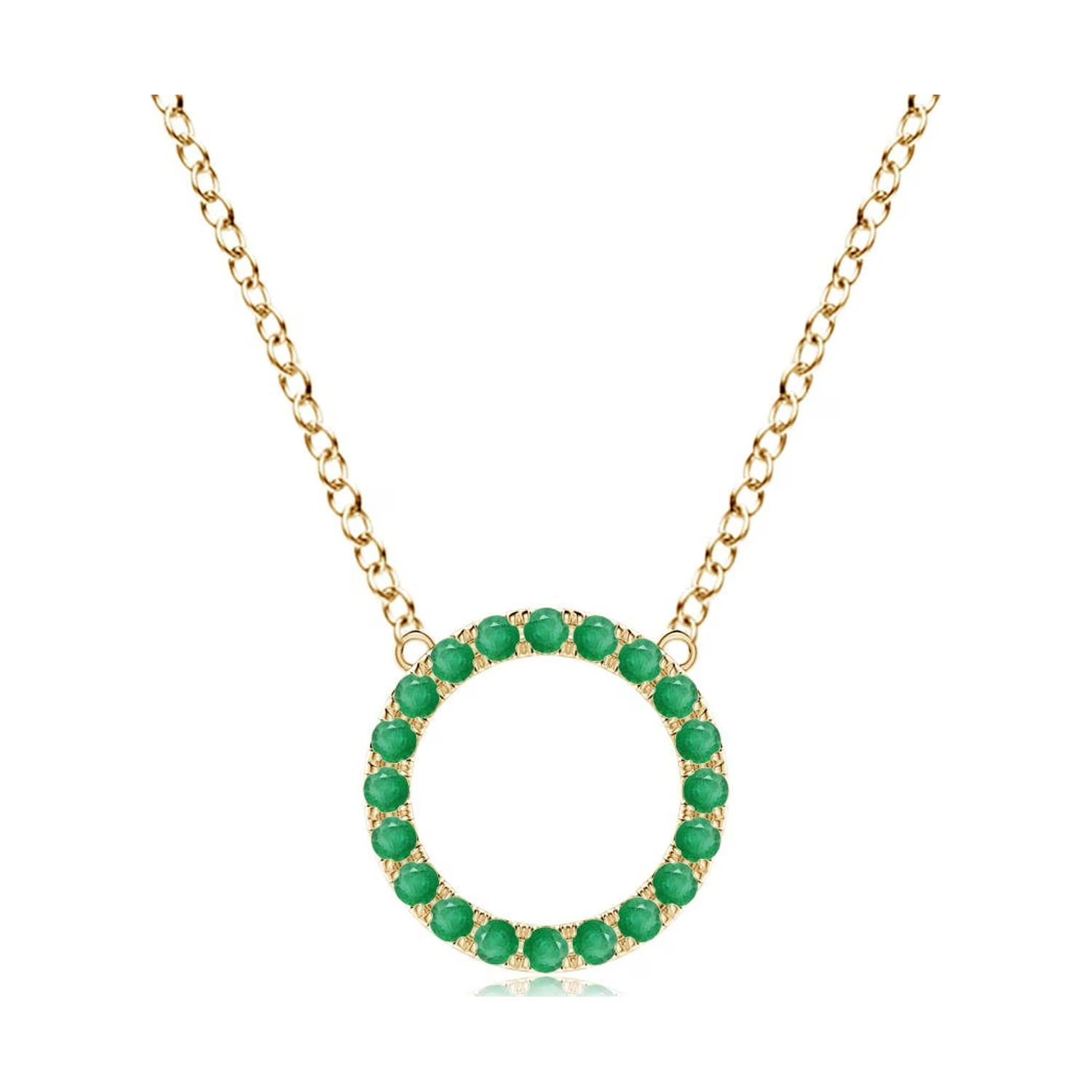 Emerald Pendant Necklace in 14K Yellow Gold J9980