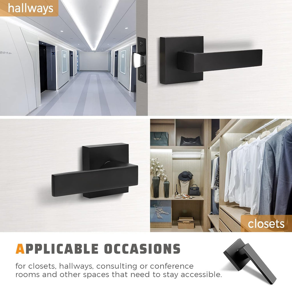 Matte Black Interior Door Leversets, 5 Pack Q842063
