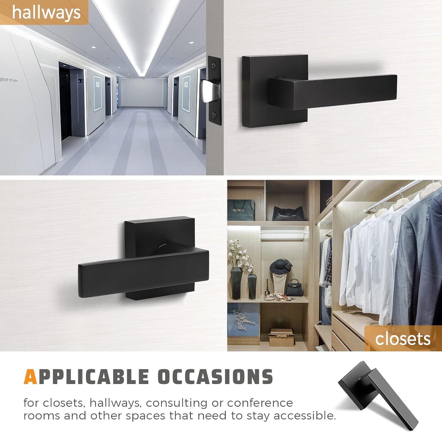 Matte Black Interior Door Leversets, 5 Pack Q842063