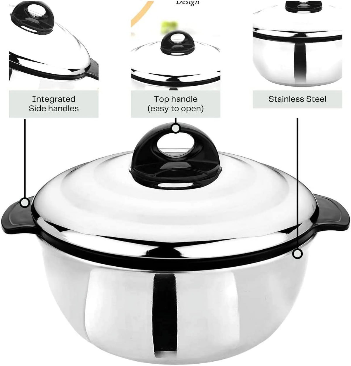Insulated Stainless Steel Casserole with Lid L31094