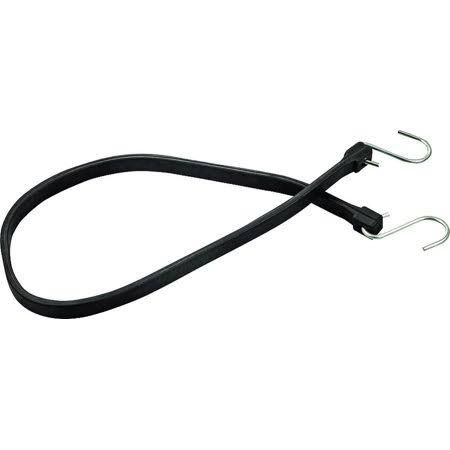 Black Rubber Tie Down Strap 19 inch by 18mm Zinc Plated Metal S Hook Bulk Case of 10 U4269