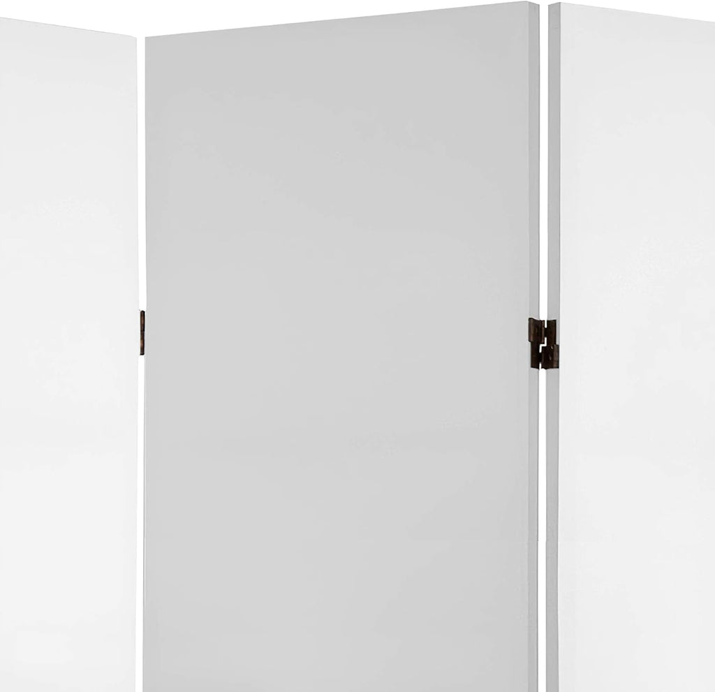White 4 Panel Canvas Room Divider D648