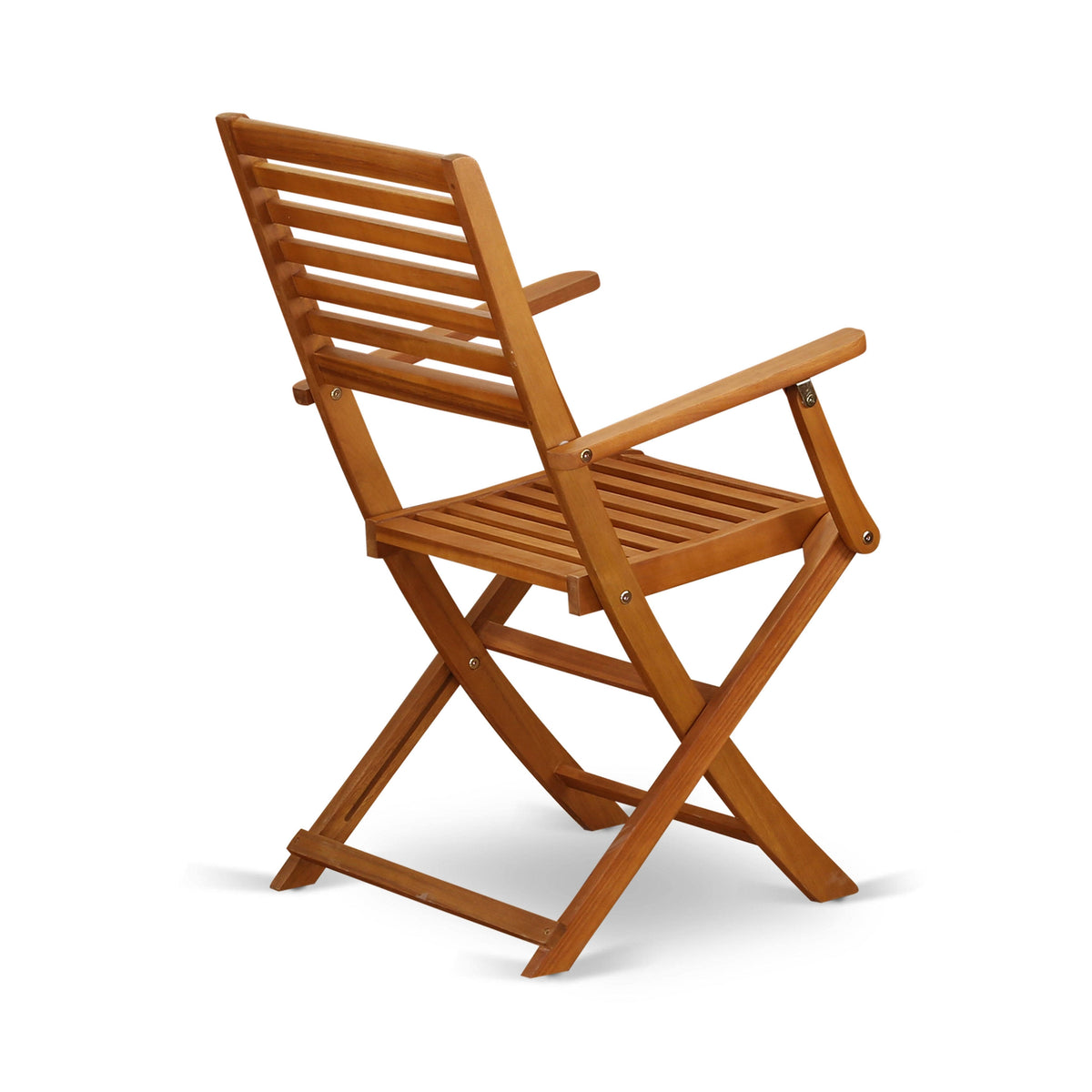 Set of Two Solid Acacia Wood Folding Chair with Arm Rest B736