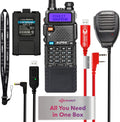 8 Watt Max Power Two Way Radio with Battery 3800 mAh, Handheld Speaker Mic, Programming Cable Y745667