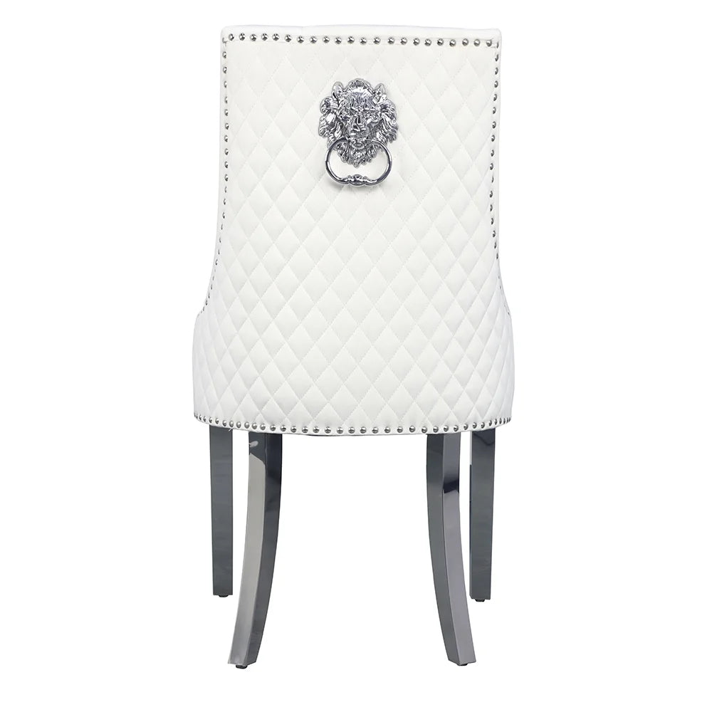 Velvet Upholstered Dining Chairs Set of 2 with Stainless Steel Legs F82414
