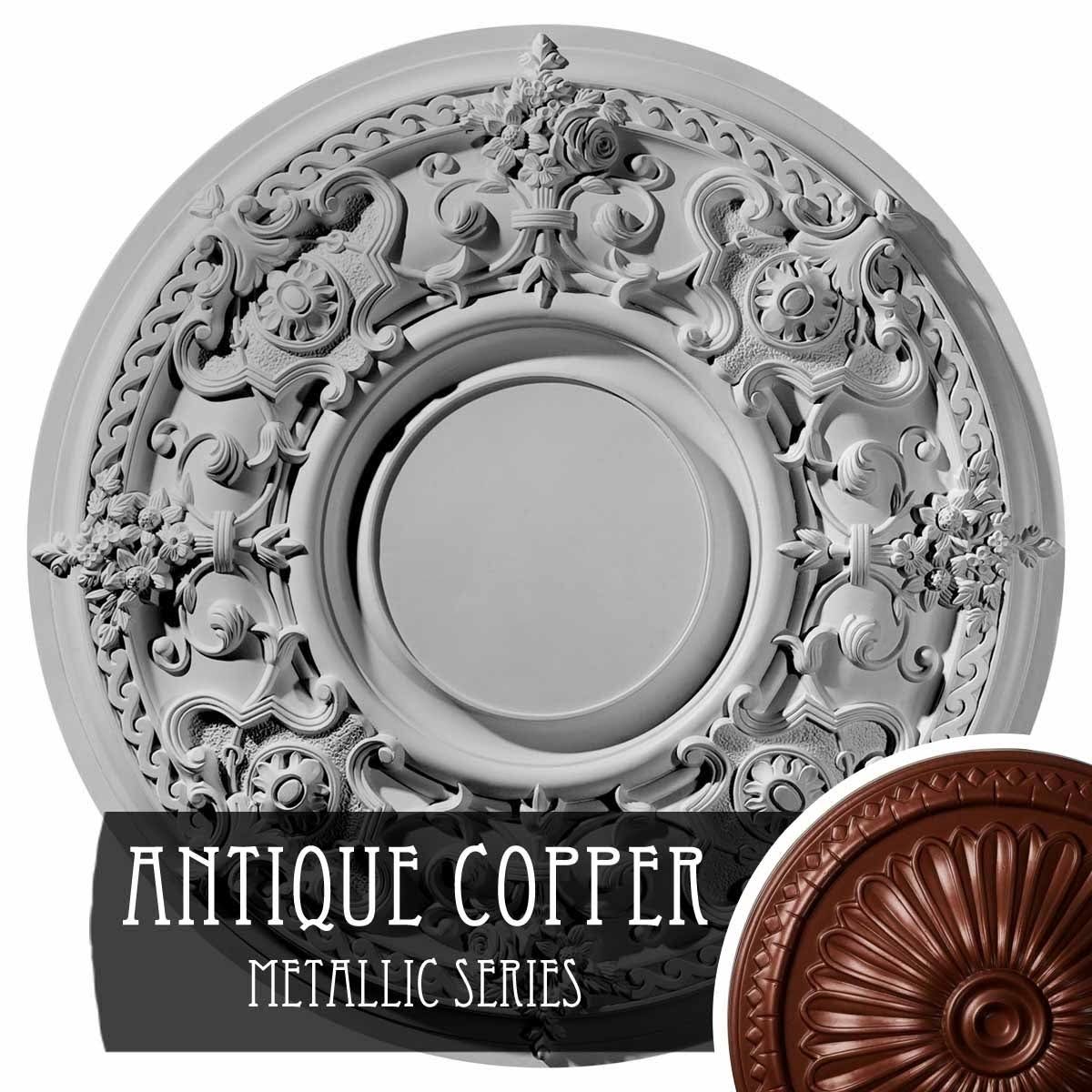32 3/4x22OD x 2 1/2x22P Hand-Painted Ceiling Medallion F614324