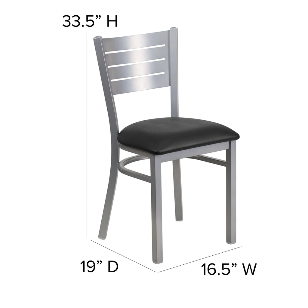 Black Vinyl Seat Metal Restaurant Chair J9393