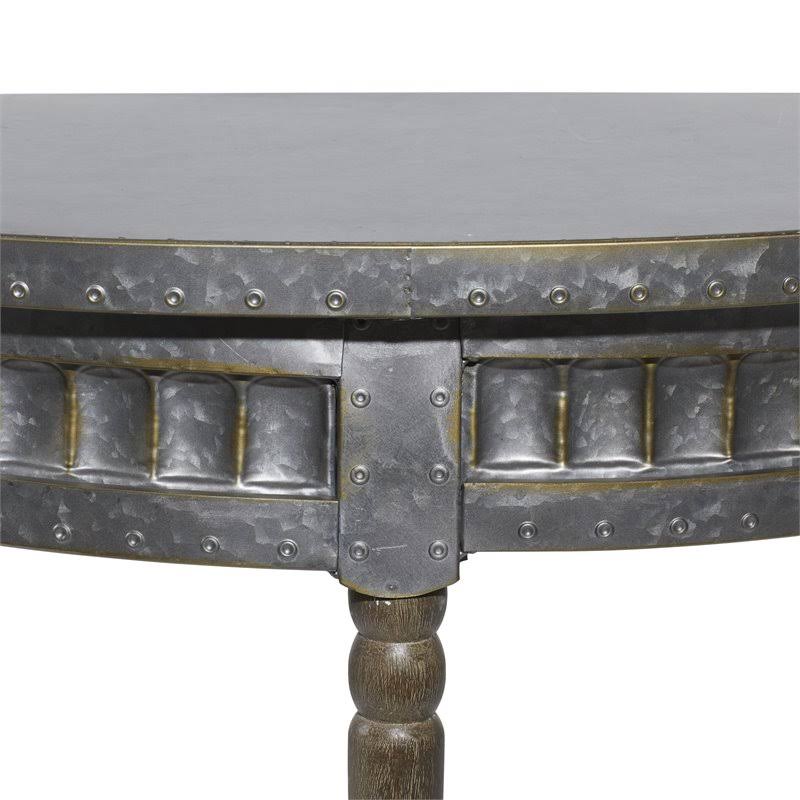 Beige Farmhouse Metal Console Table A15278