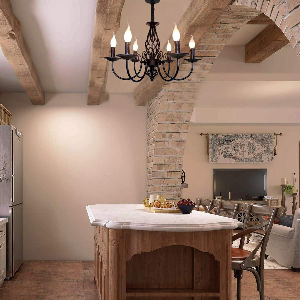 French Country 6 Lights Candle Chandelier V2018