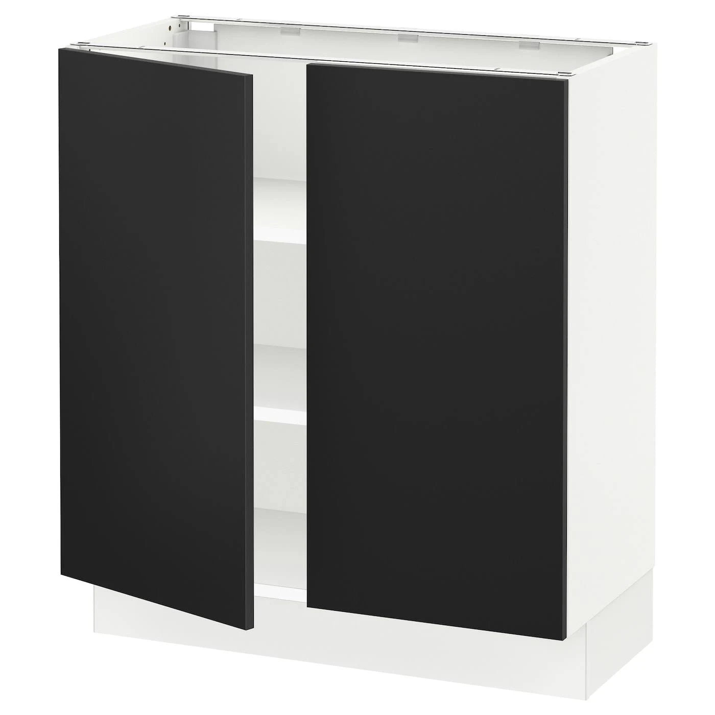 White Base Cabinet with Shelves and 2 Doors W24678