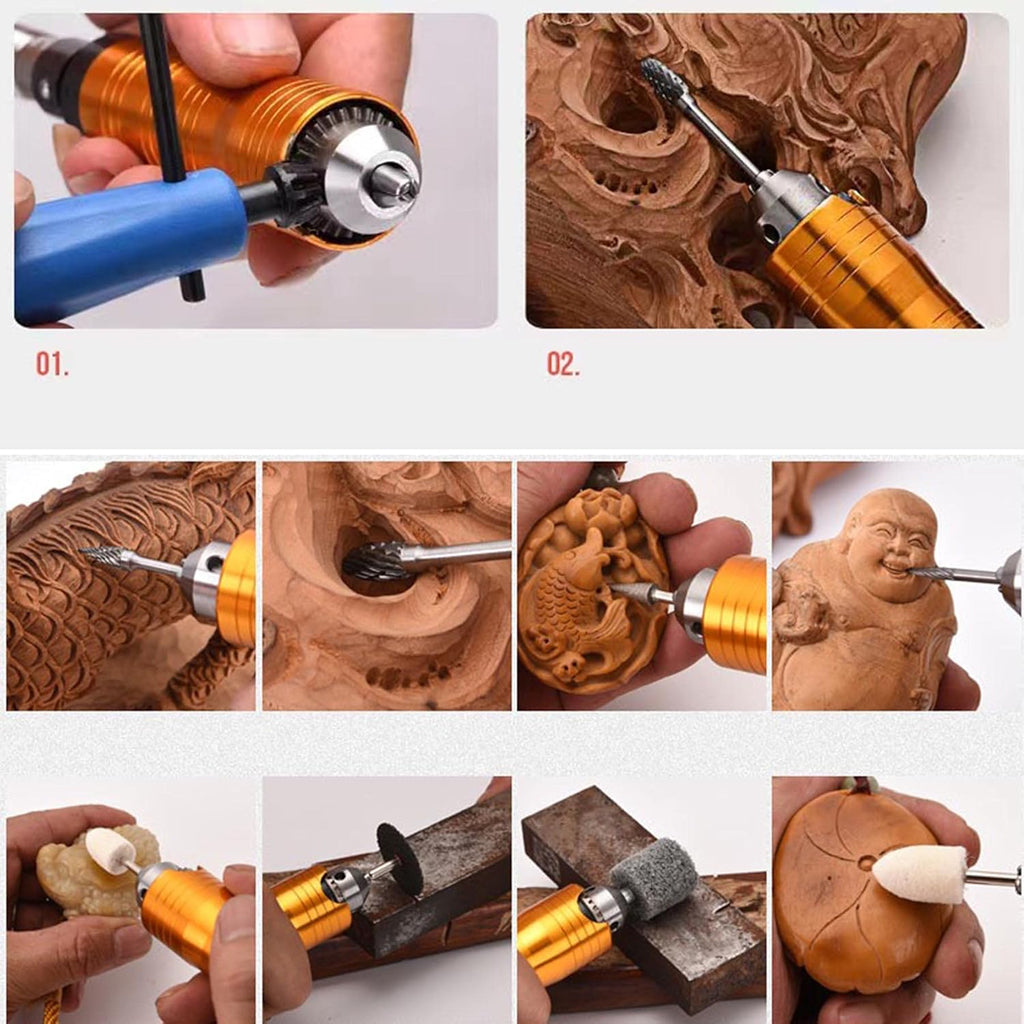 Flex Shaft Rotary Tool 780W 6.5MM Hanging Grinder Carver with Foot Pedal Control E465