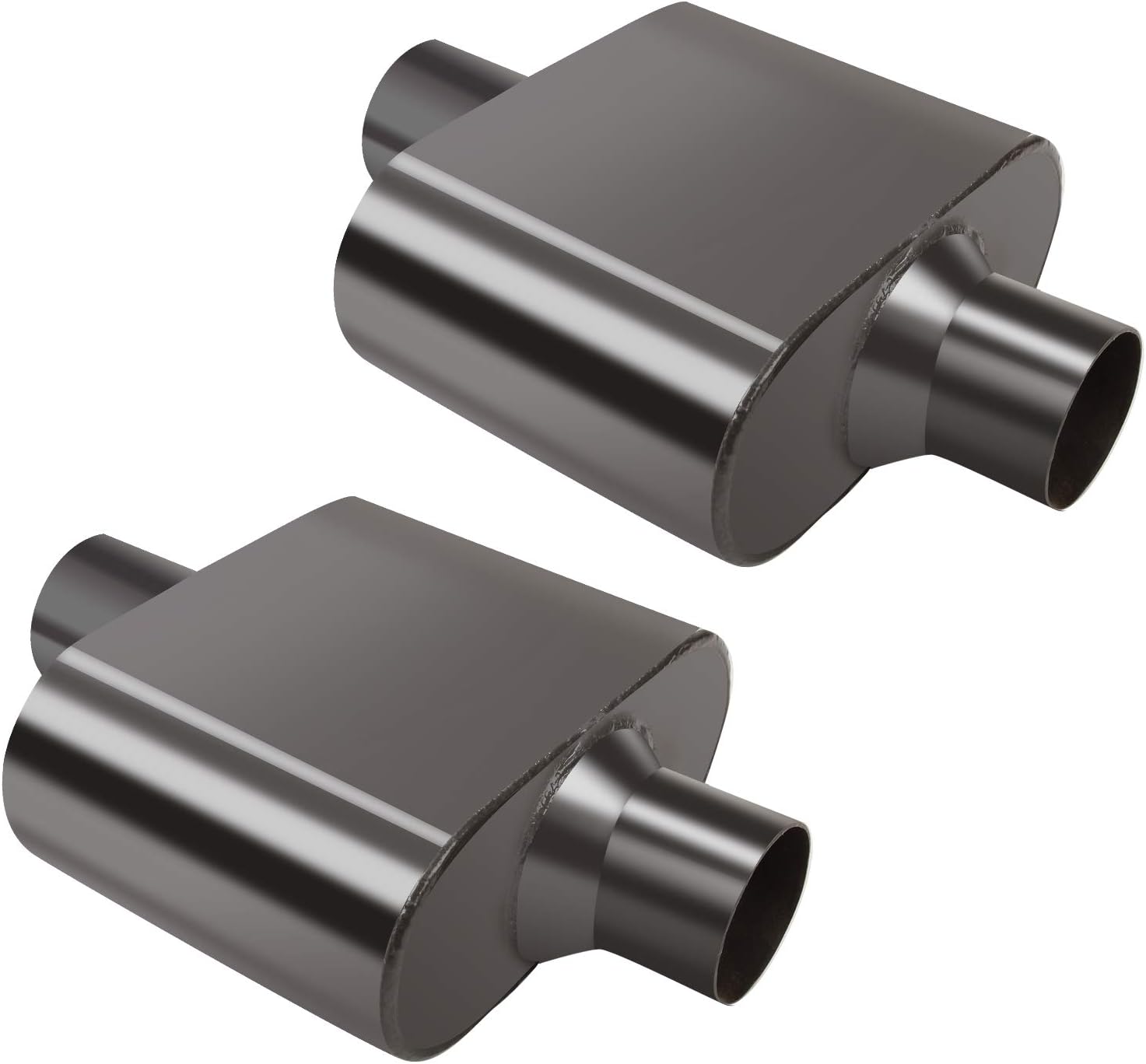 Pair of Single Chamber Performance Race Muffler 3" Center Universal Steel Muffler Pack of 2 Z817