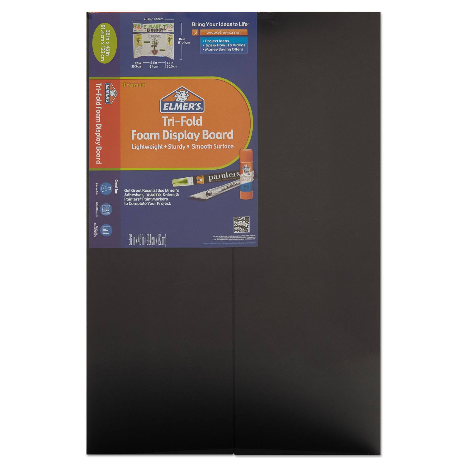 Black 24 x 36 Polystyrene Foam Display Board, 12/Carton T5856