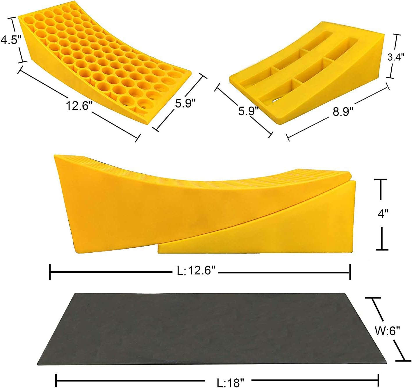 Heavy Duty Rubber RV Leveling Blocks Wheel Chocks 2 Pack X5612