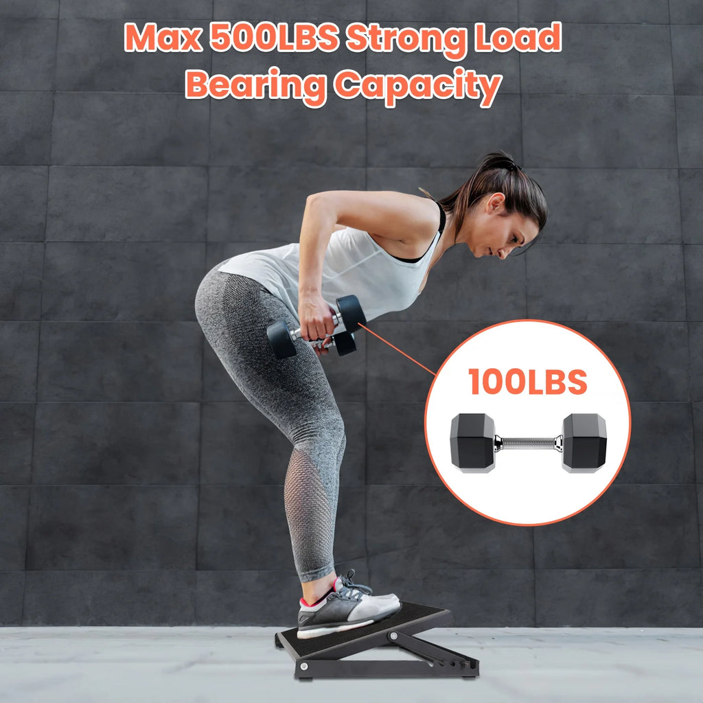 Steel Calf Stretcher Slant Board with 5 Adjustable Inclines Non-Slip Surface J901637