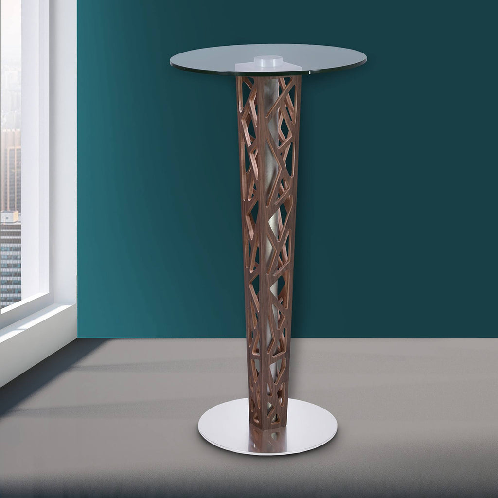 Crystal Walnut Bar Table T1524