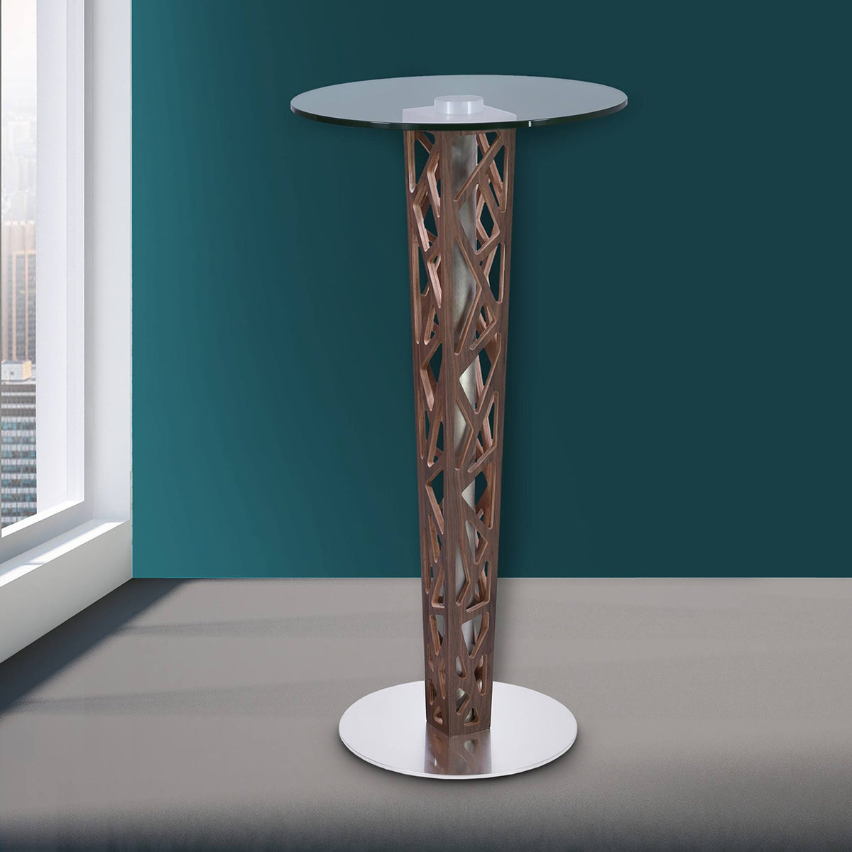Crystal Walnut Bar Table T1524
