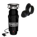 3/4 HP Continuous Feed Garbage Disposal with Black Sink Flange and Attached Power Cord F5631