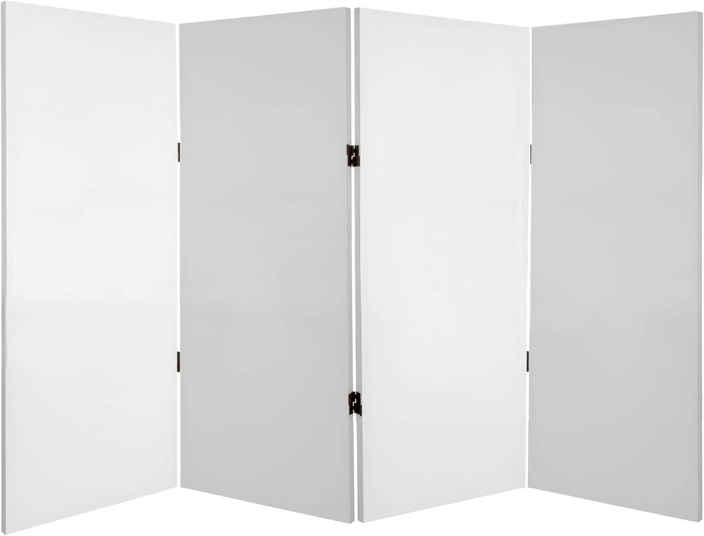 White 4 Panel Canvas Room Divider D648