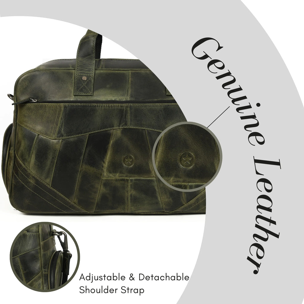 Leather Duffle Bag Travel Bag J370976