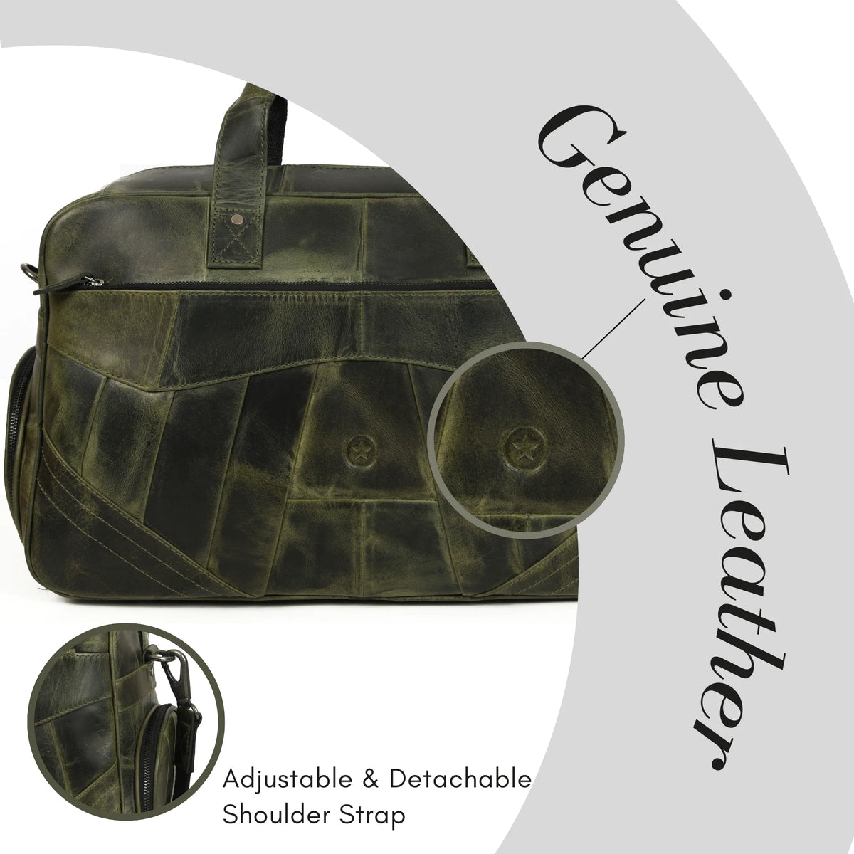 Leather Duffle Bag Travel Bag J370976