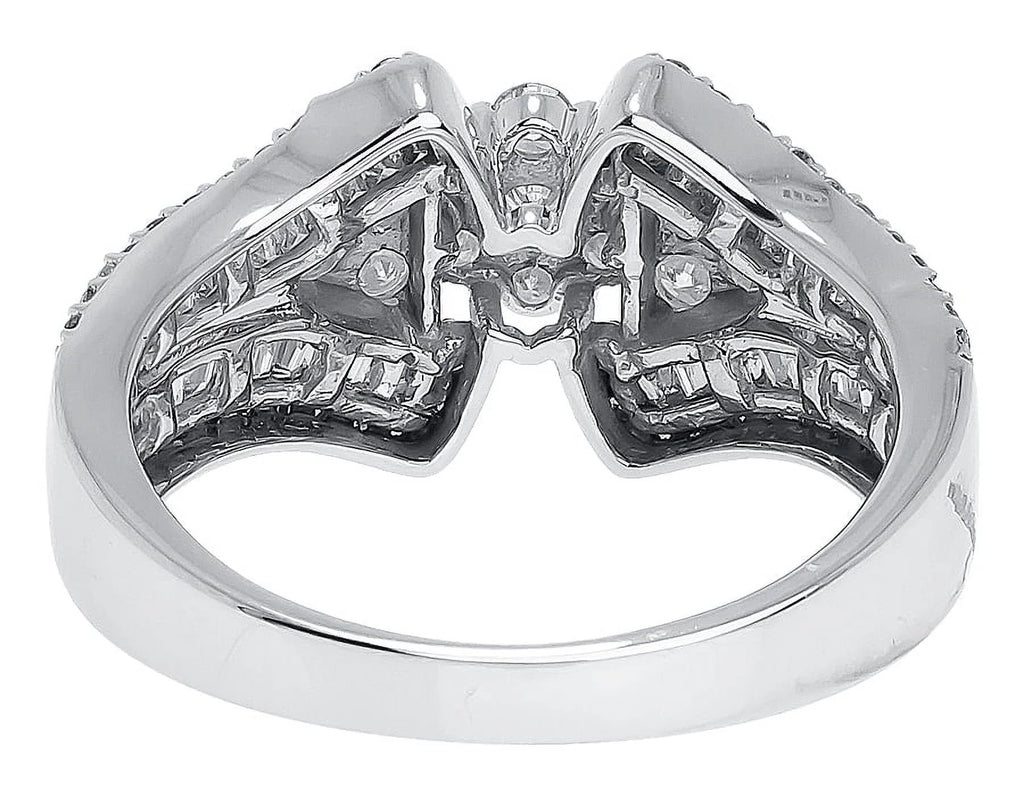 10k White Gold Diamond Cluster Engagement Ring Q132995