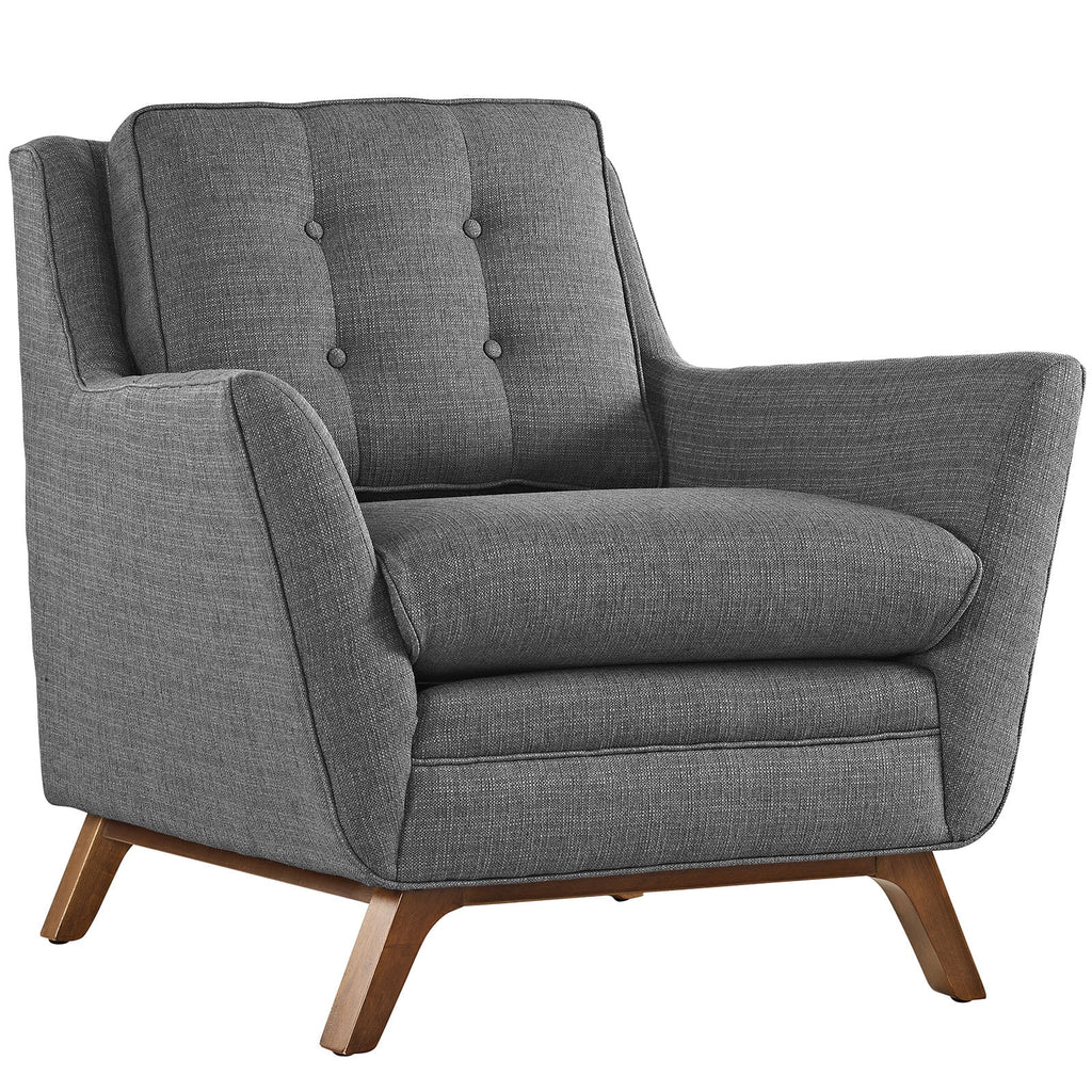 2 Piece Upholstered Fabric Living Room Set in Gray K442724