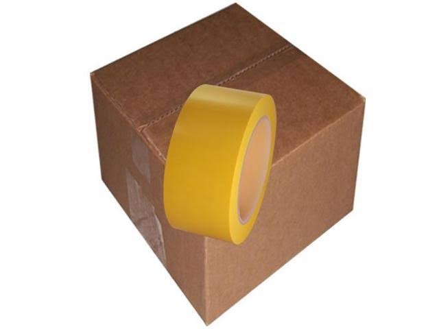 Yellow Low Density Polyethylene Film Tape 2 inch x 36 Yards 24 Roll Case I4687