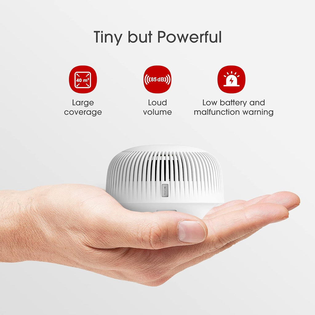 Mini Smoke Detector with 10-Year Battery, Photoelectric Sensor, Pack of 6 Q176747