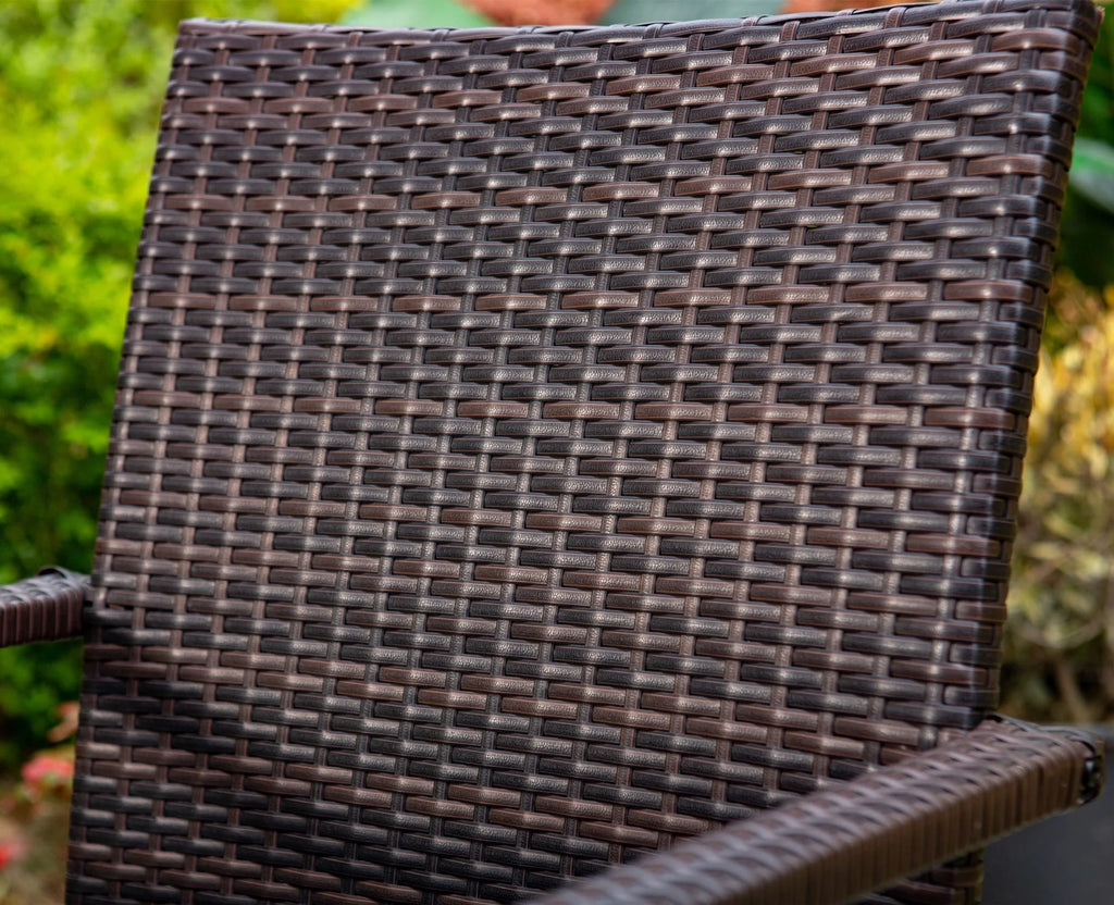 7-Piece Outdoor Patio Dining Set with Metal Table and 6 Rattan Cushioned Armchairs, Navy Blue L277142