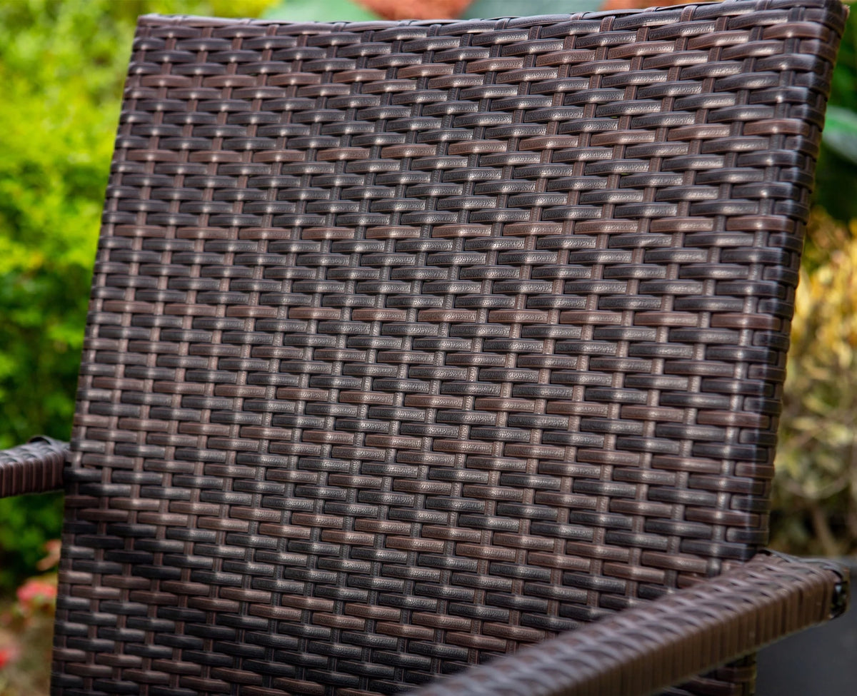 7-Piece Outdoor Patio Dining Set with Metal Table and 6 Rattan Cushioned Armchairs, Navy Blue L277142