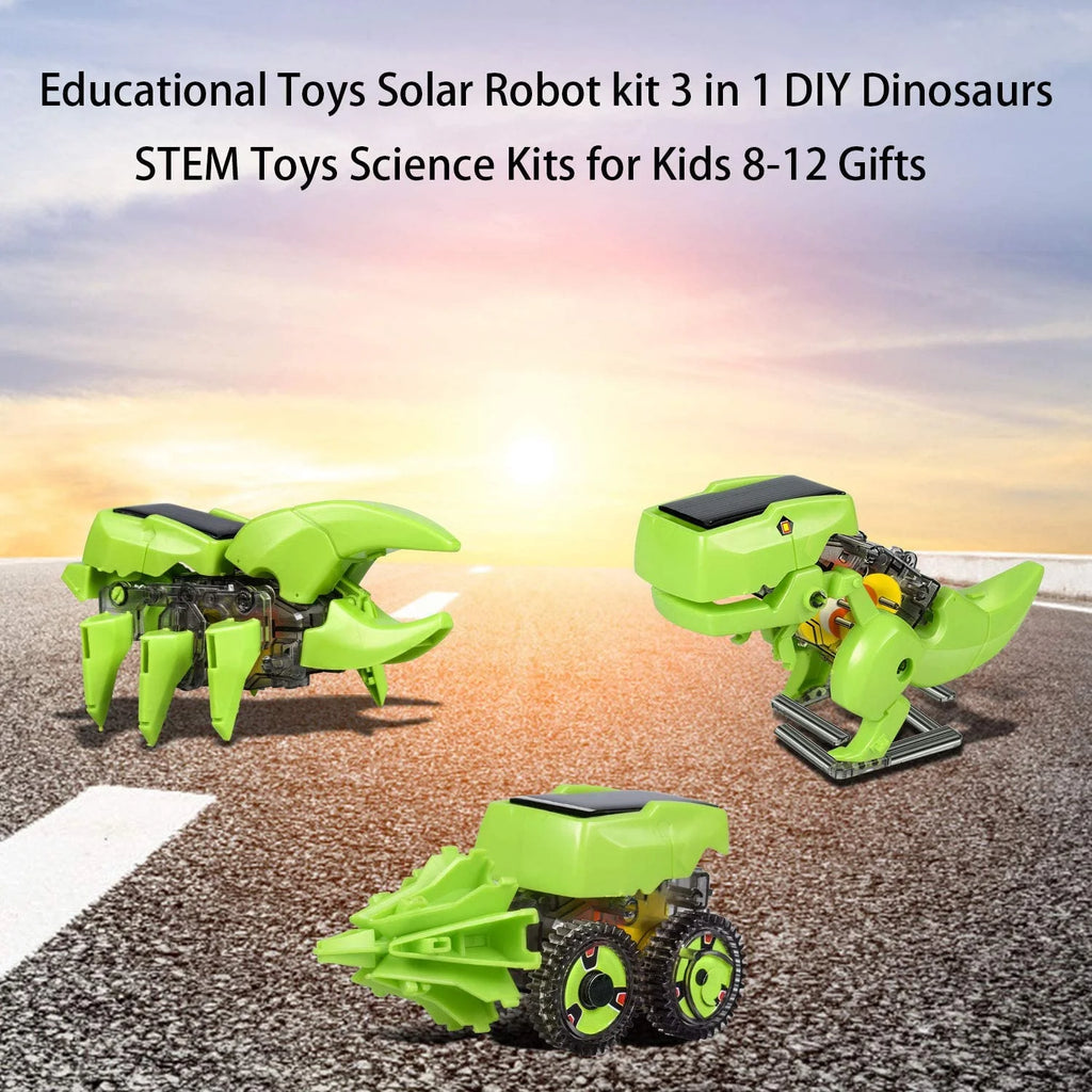 STEM Robots Building Educational Toys Science Kit 3 in 1 Solar Dinosaur Desk Robot with Manual Instructions and Piler X55915