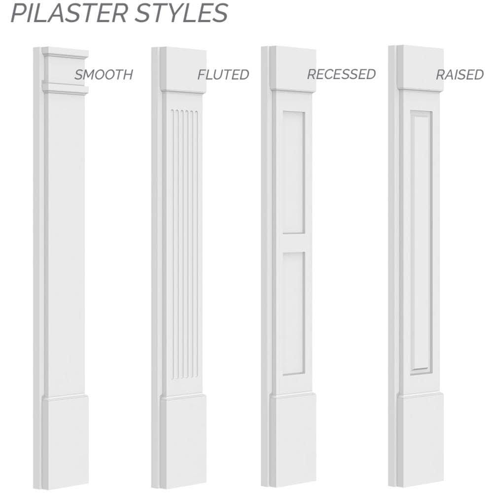 Two Equal Raised Panel PVC Pilaster (Pair) J482