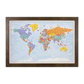 Rustic Brown Frame Travel Map with Pins G648322