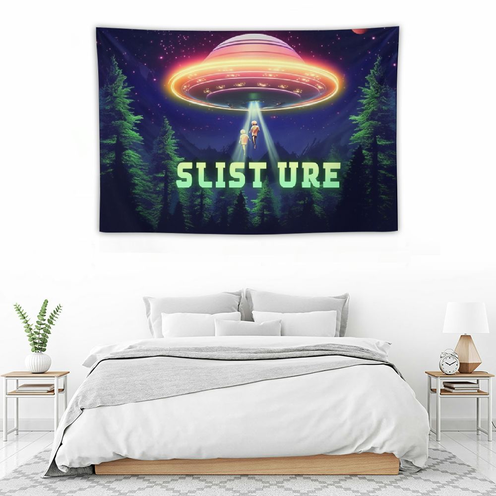 Funny UFO Tapestry Wall Hanging Q68180