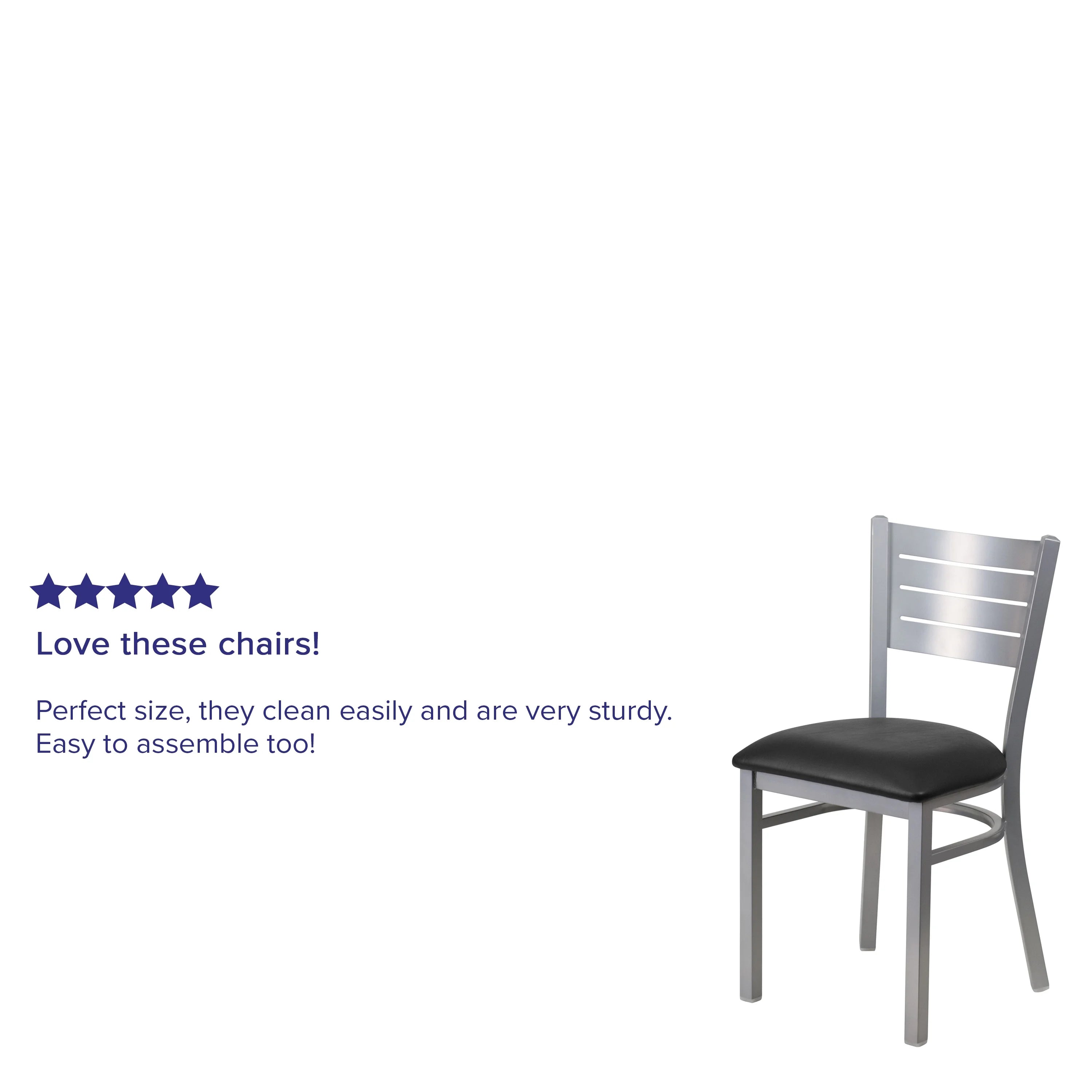 Black Vinyl Seat Metal Restaurant Chair J9393