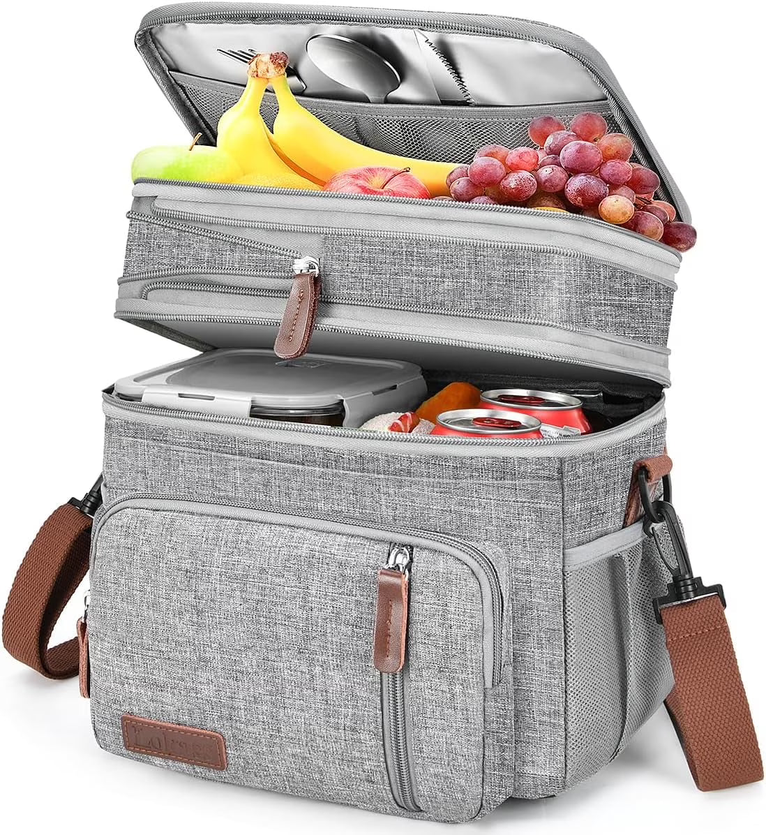 Gray Leakproof Insulated Lunch Cooler Bag T19170