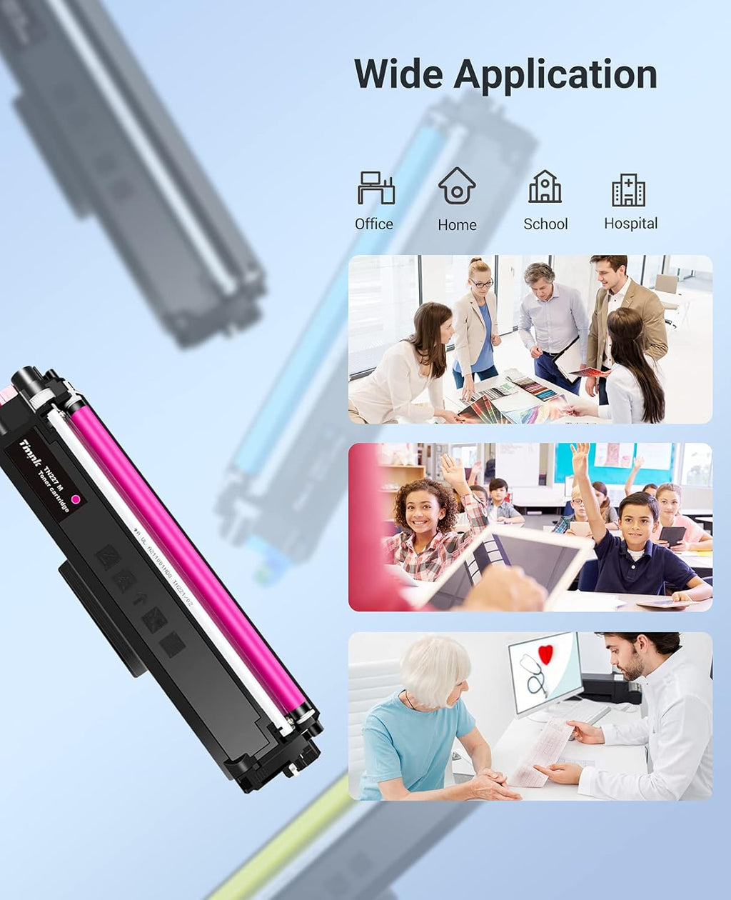 Toner Cartridge Replacement for Brother TN227 TN223, 4 Pack S800