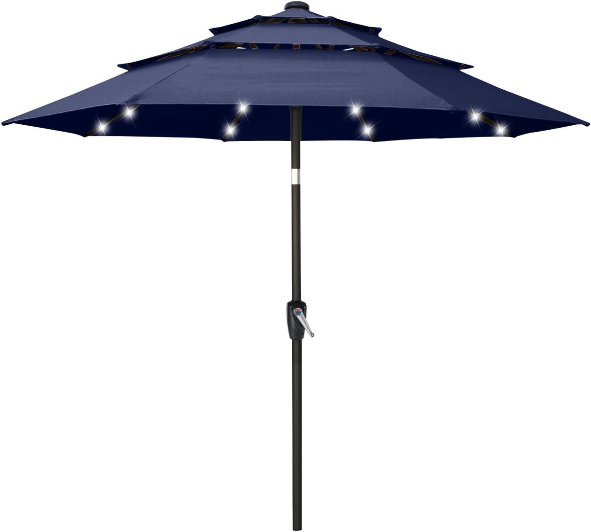 11FT Solar 3 Tiers Market Umbrella with 32 LED L5911